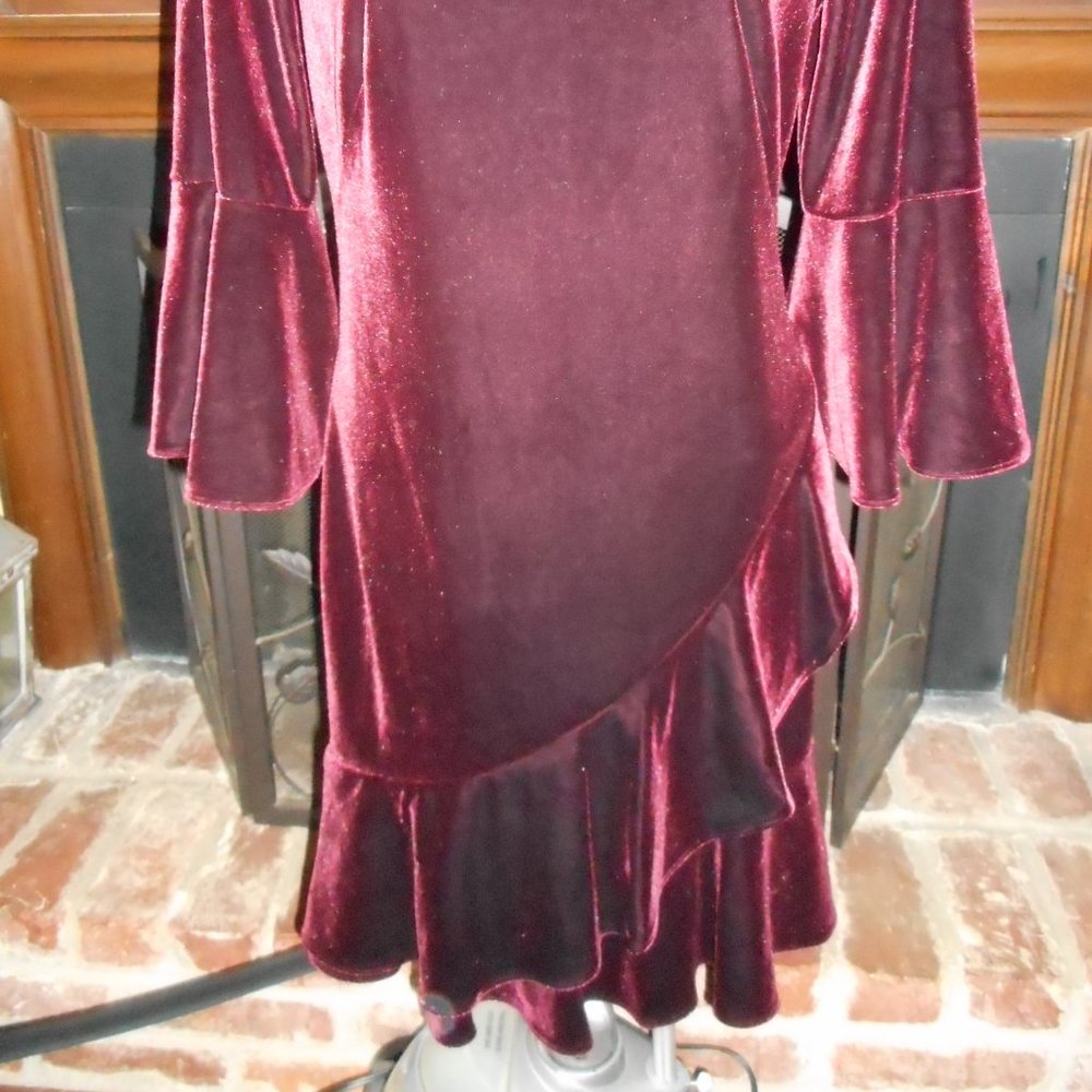 NWT Ralph Lauren burgundy velvet dress, 4 - Picture 5 of 13